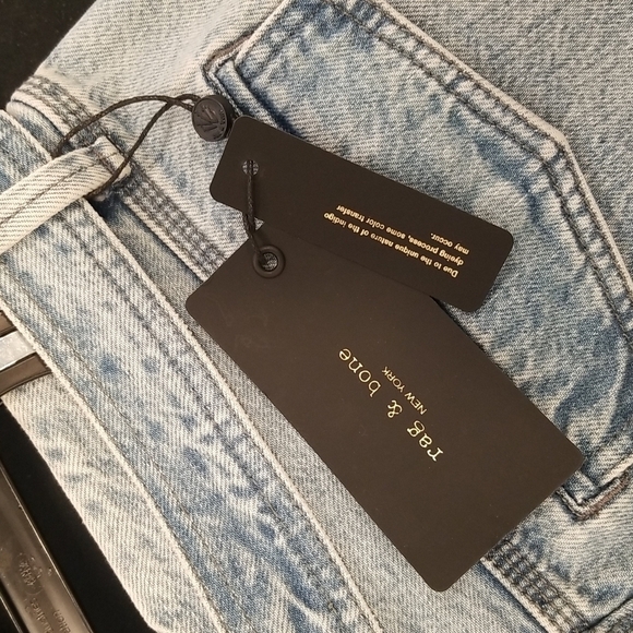 💕RAG & BONE💕 Mia Yoke High Waisted Belted Paneled Jeans ~ Clean Lou 31 NWT - Picture 14 of 16